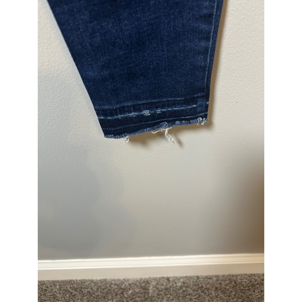 Old Navy Rockstar High Rise Skinny‎ Jeans Dark Wash Raw Hem 2 Tall - Picture 4 of 5